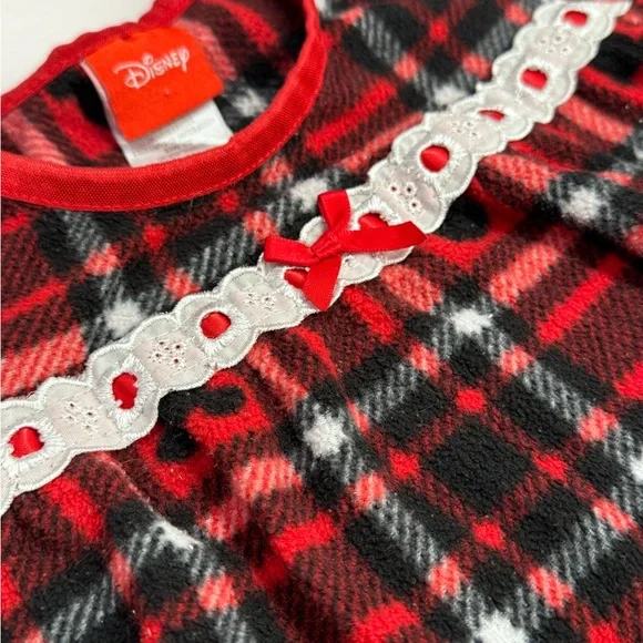 Disney, Red Plaid, Girls Traditional Styles Pajama Dress, size 4 - Picture 4 of 10